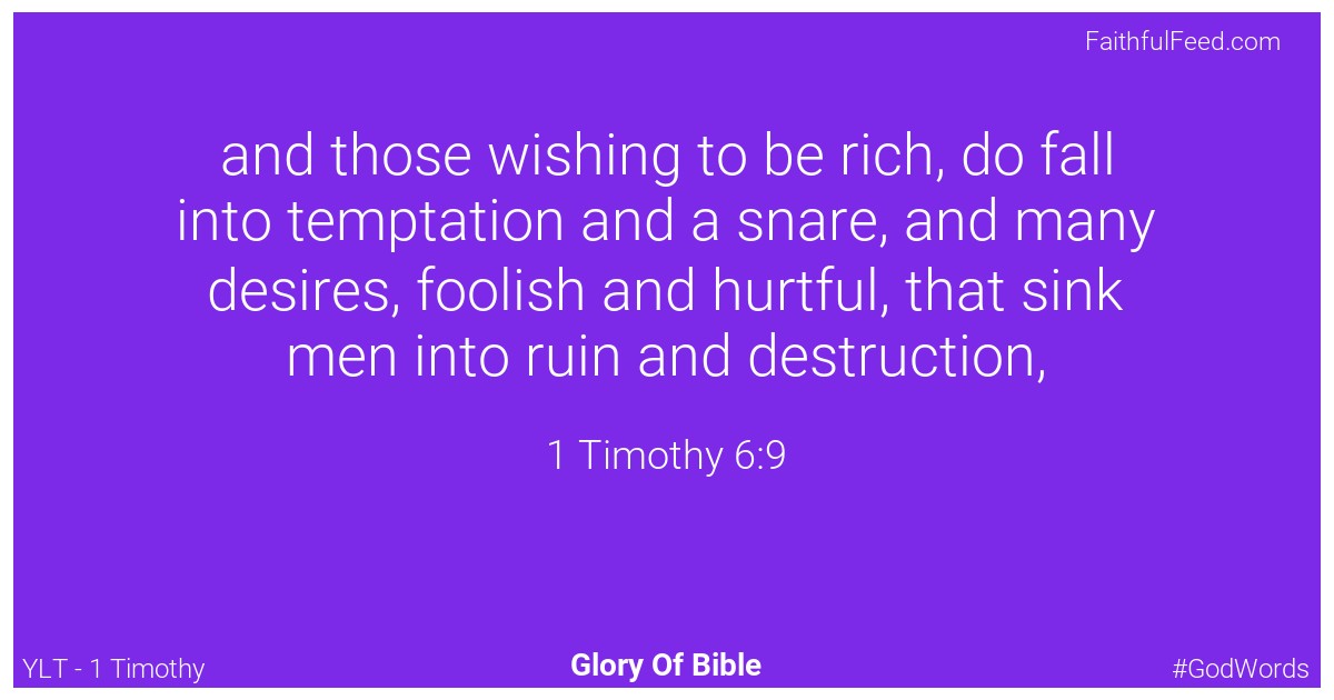 1-timothy 6:9 - Ylt