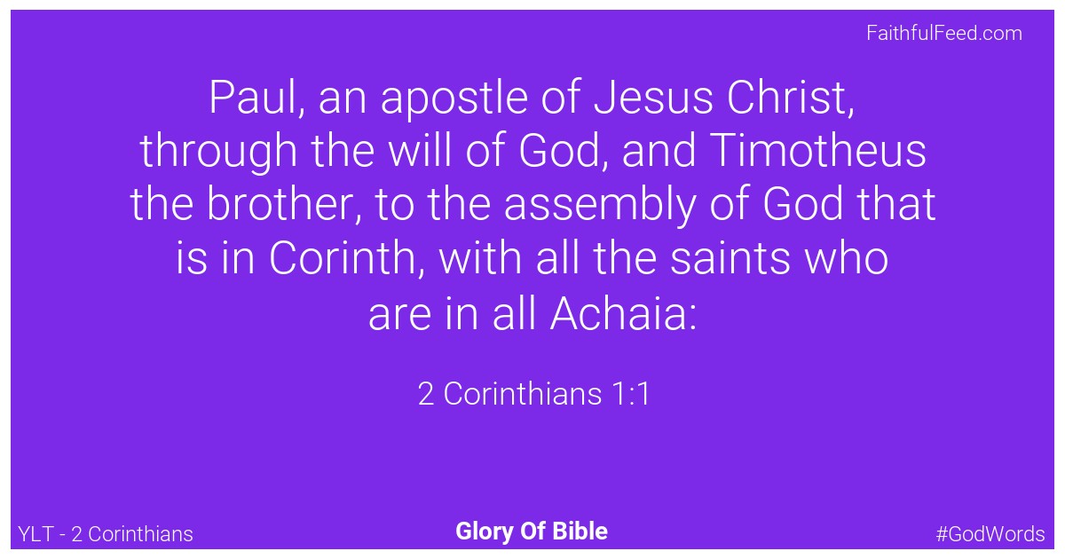 2-corinthians 1:1 - Ylt