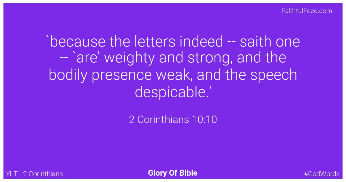 2-corinthians 10:10 - Ylt