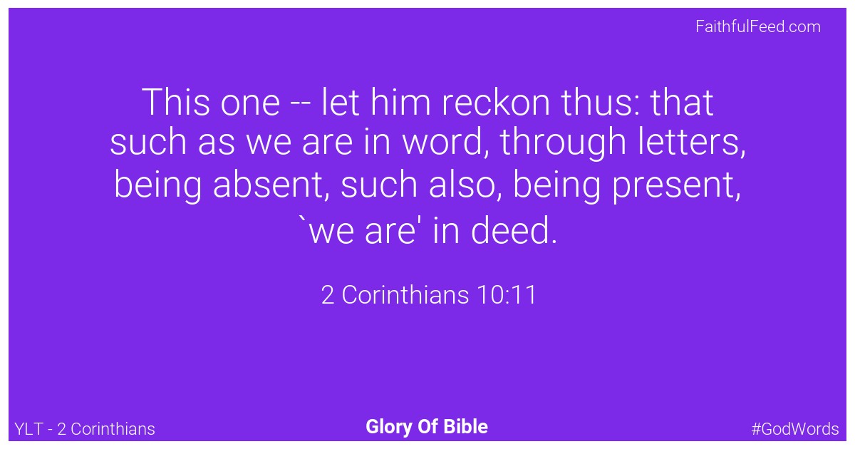 2-corinthians 10:11 - Ylt