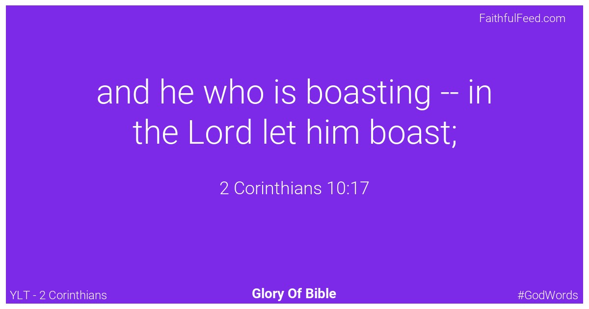 2-corinthians 10:17 - Ylt