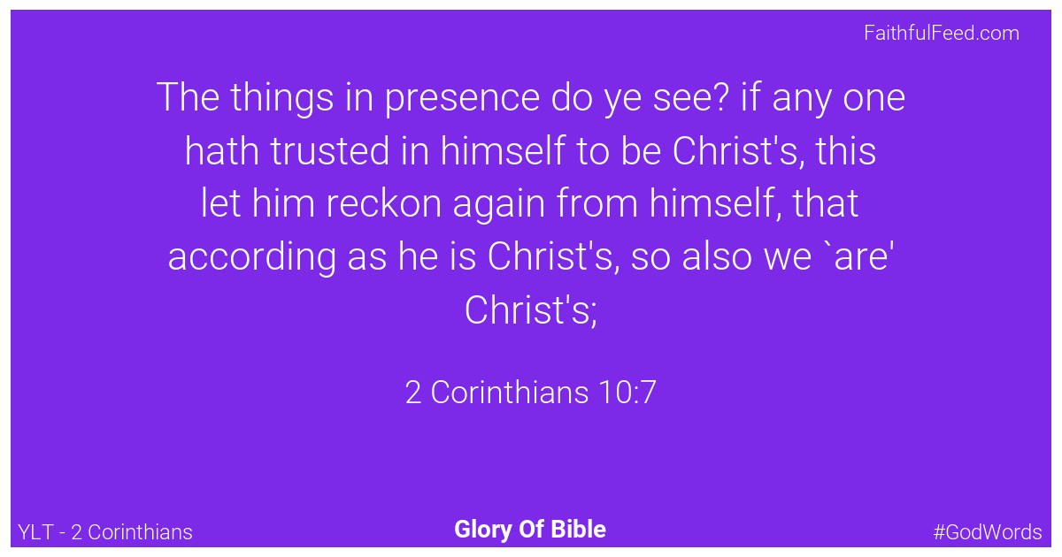 2-corinthians 10:7 - Ylt