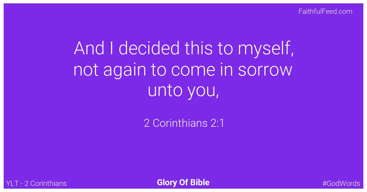 The Bible Verses from 2-corinthians Chapter 2 - Ylt