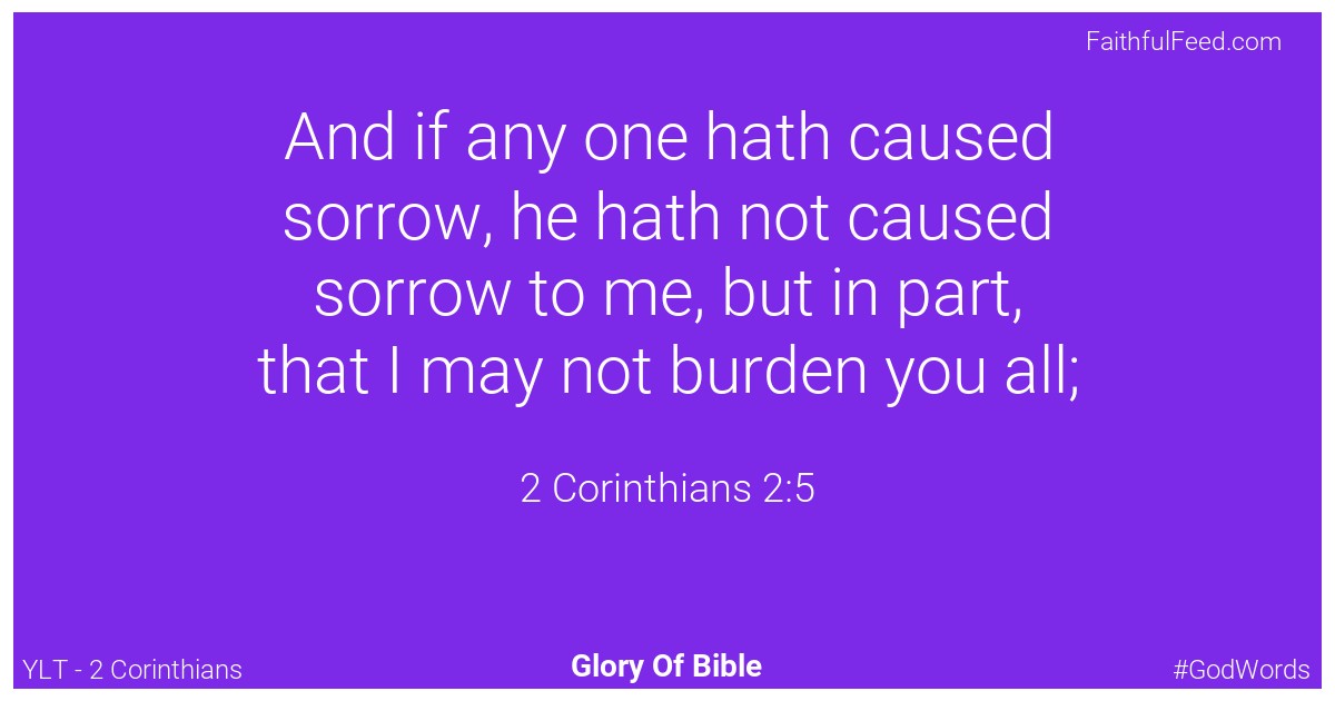2-corinthians 2:5 - Ylt