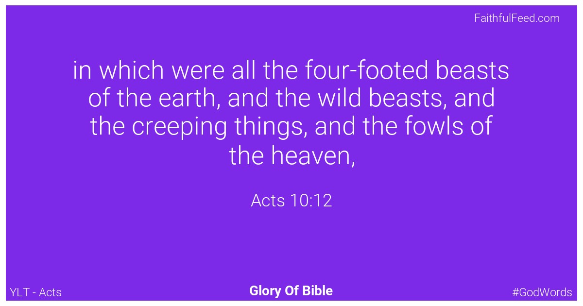 Acts 10:12 - Ylt