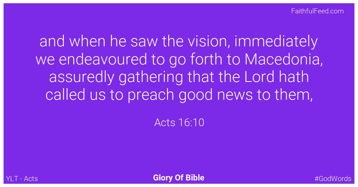 Acts 16:10 - Ylt