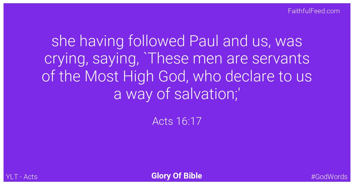 Acts 16:17 - Ylt