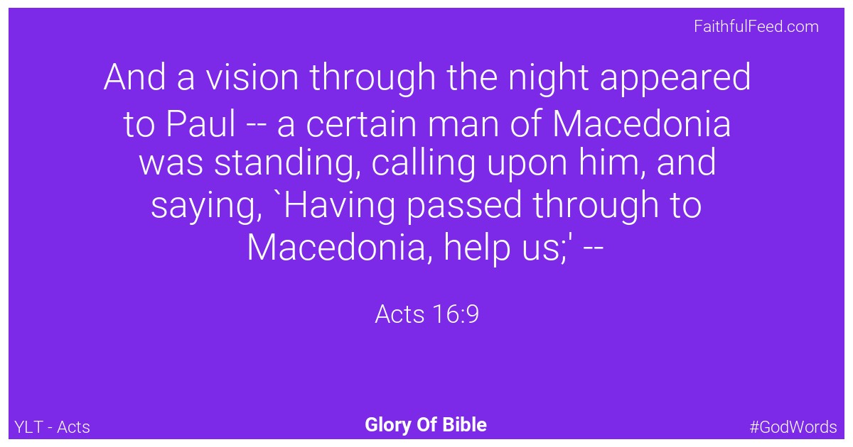 Acts 16:9 - Ylt