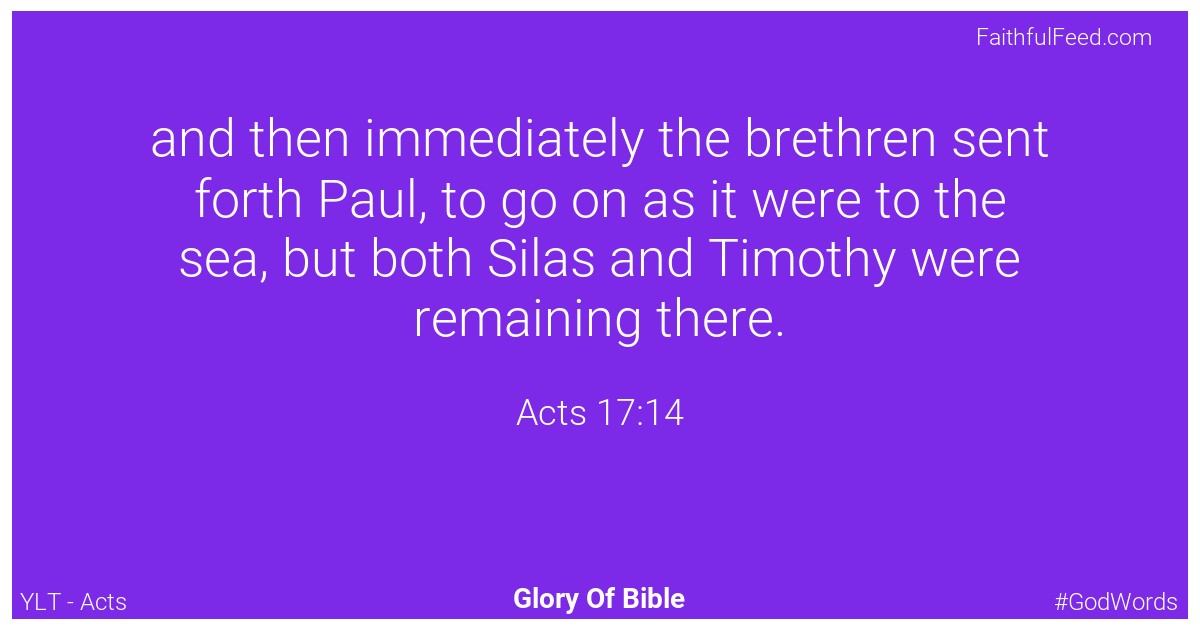 Acts 17:14 - Ylt