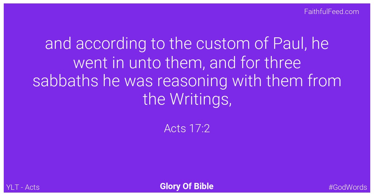 Acts 17:2 - Ylt