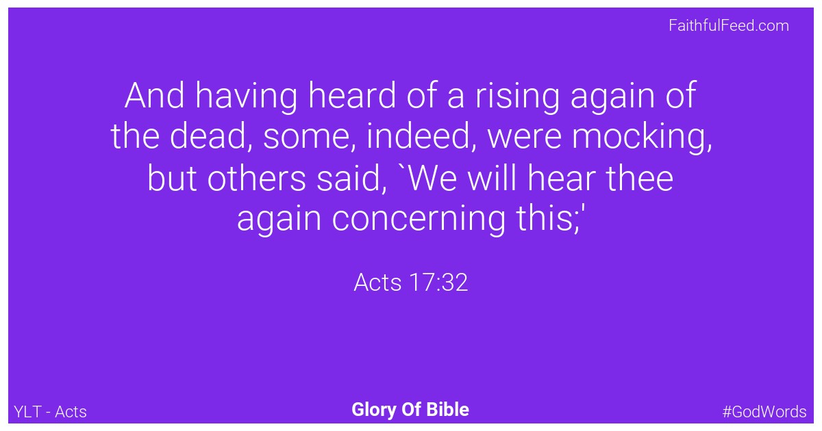 Acts 17:32 - Ylt