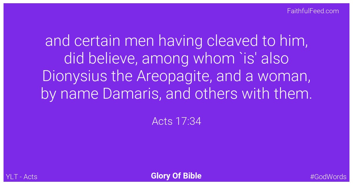 Acts 17:34 - Ylt