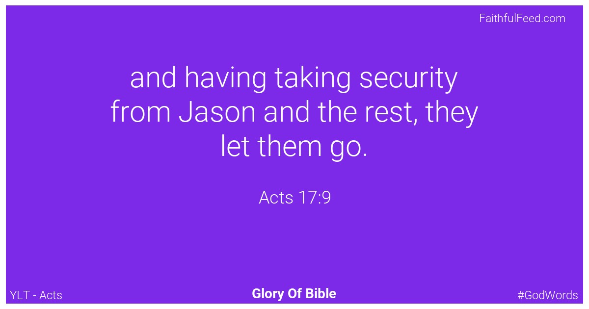 Acts 17:9 - Ylt