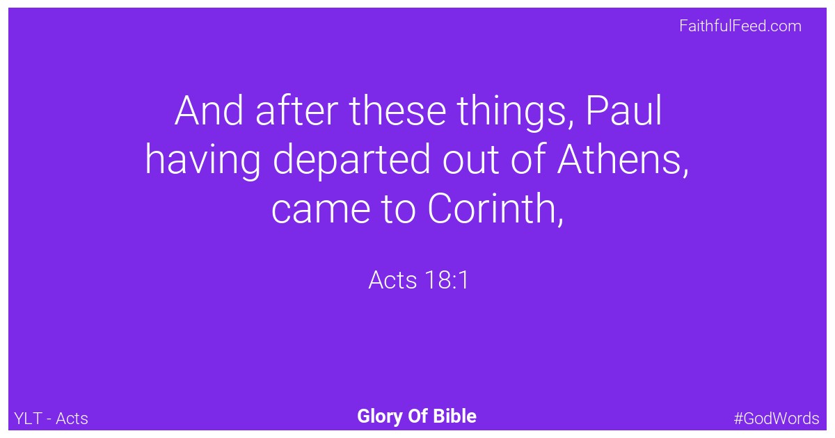 Acts 18:1 - Ylt