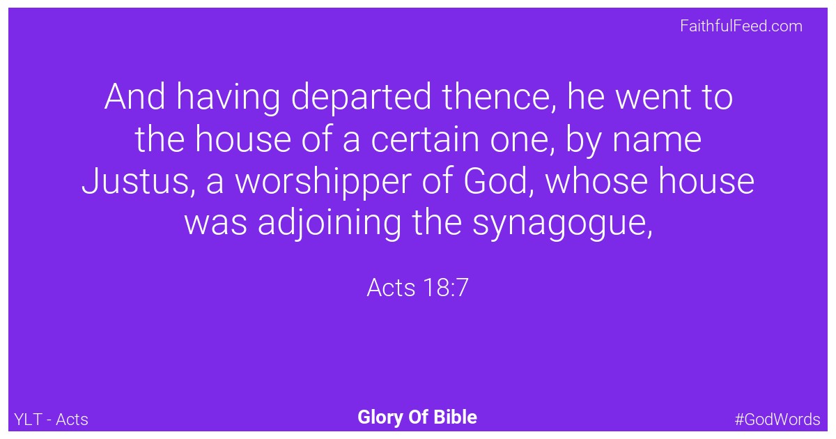 Acts 18:7 - Ylt