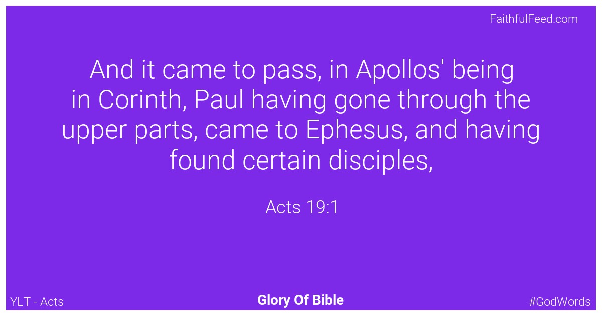 The Bible Verses from Acts Chapter 19 - Ylt