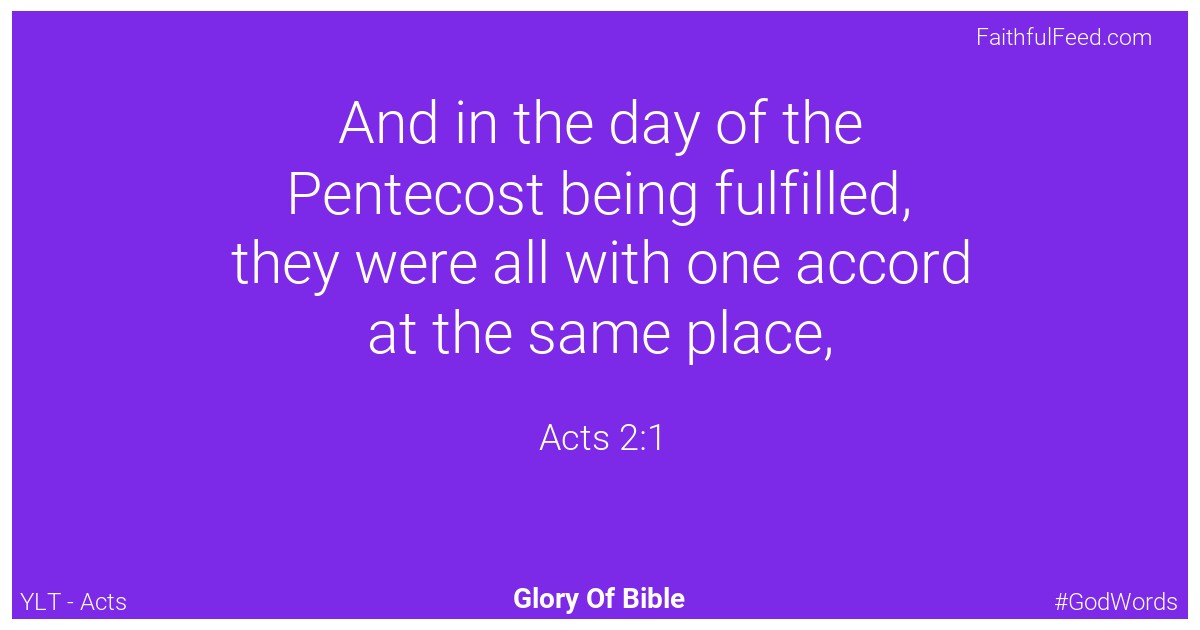 Acts 2:1 - Ylt
