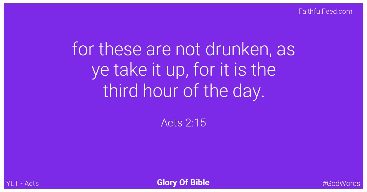 Acts 2:15 - Ylt
