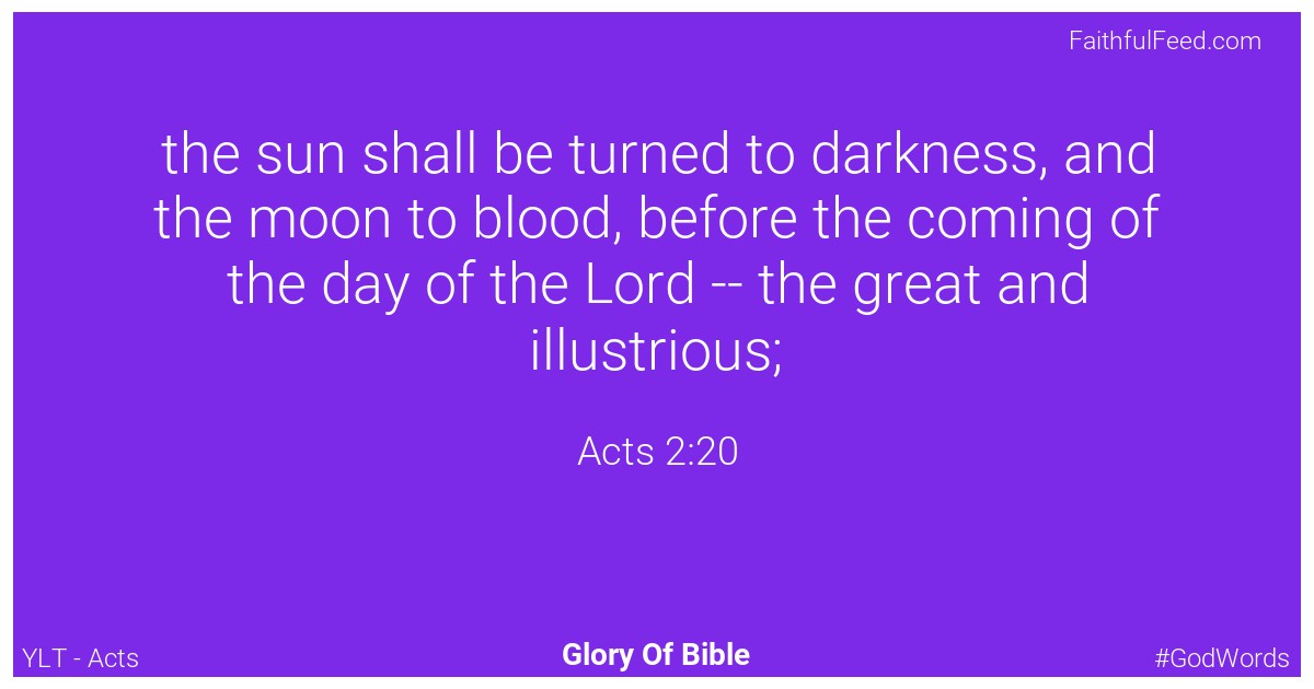 Acts 2:20 - Ylt