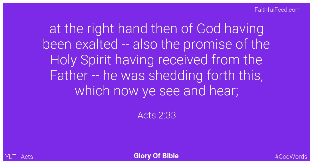 Acts 2:33 - Ylt