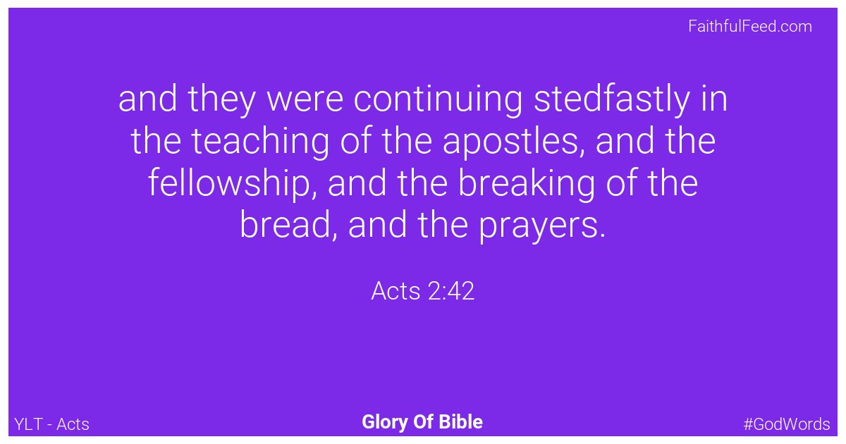 Acts 2:42 - Ylt