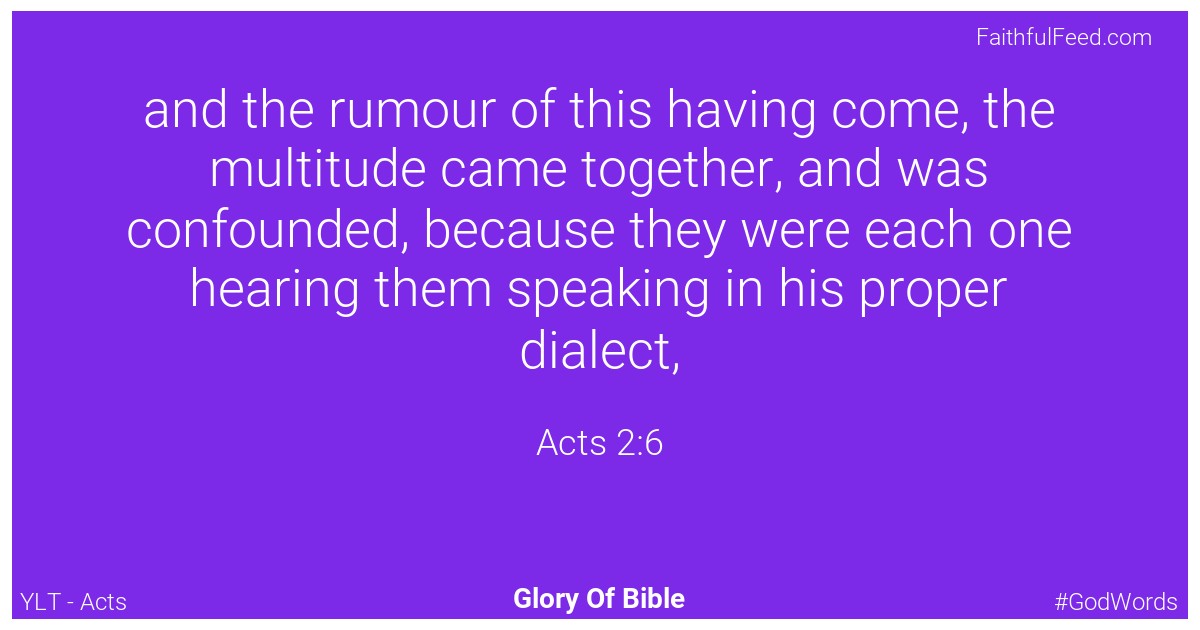 Acts 2:6 - Ylt
