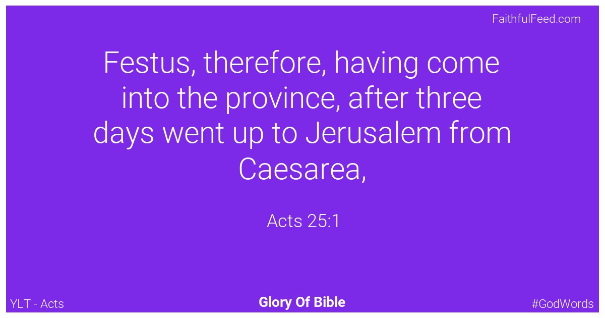 Acts 25:1 - Ylt
