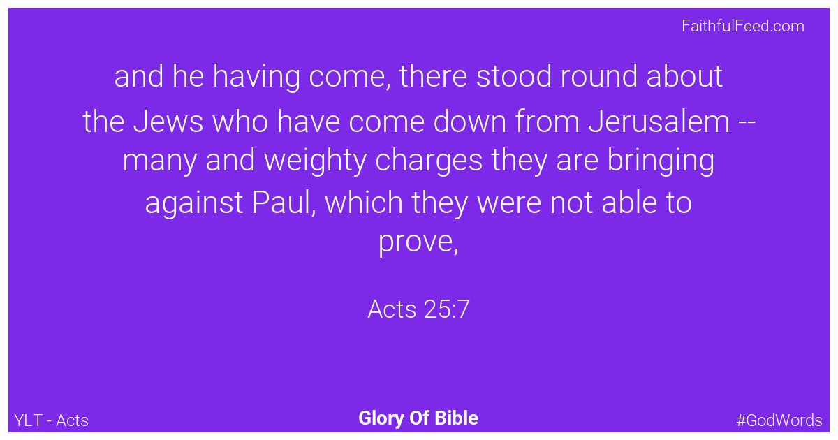 Acts 25:7 - Ylt