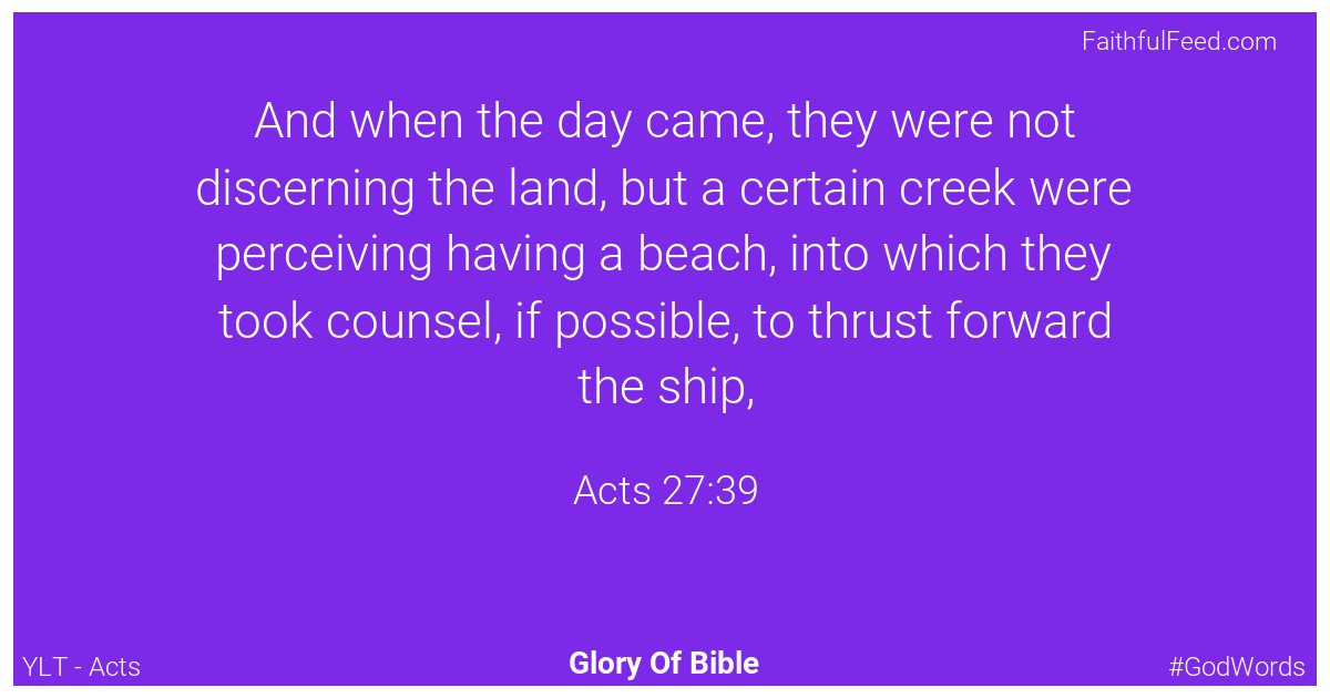 Acts 27:39 - Ylt