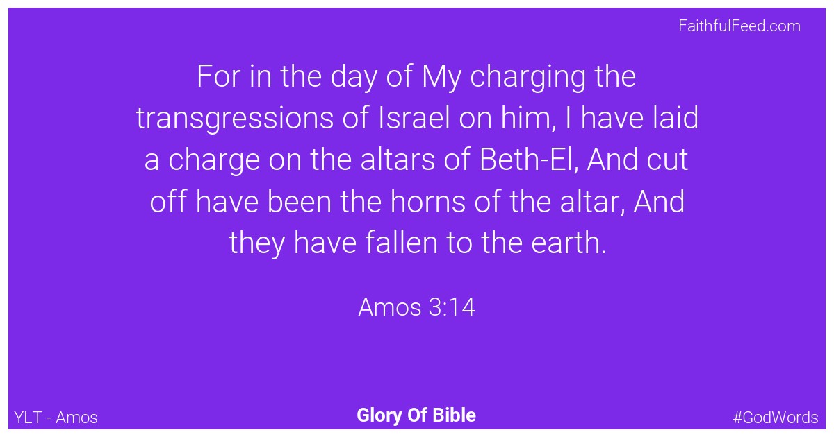 Amos 3:14 - Ylt