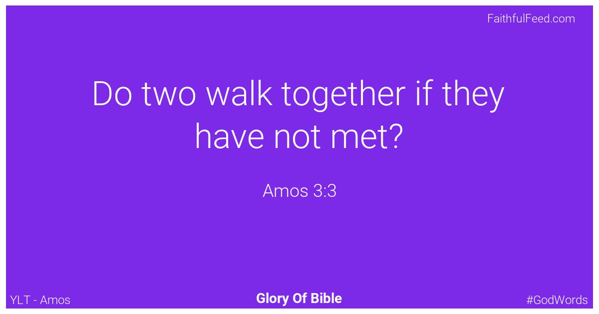 Amos 3:3 - Ylt