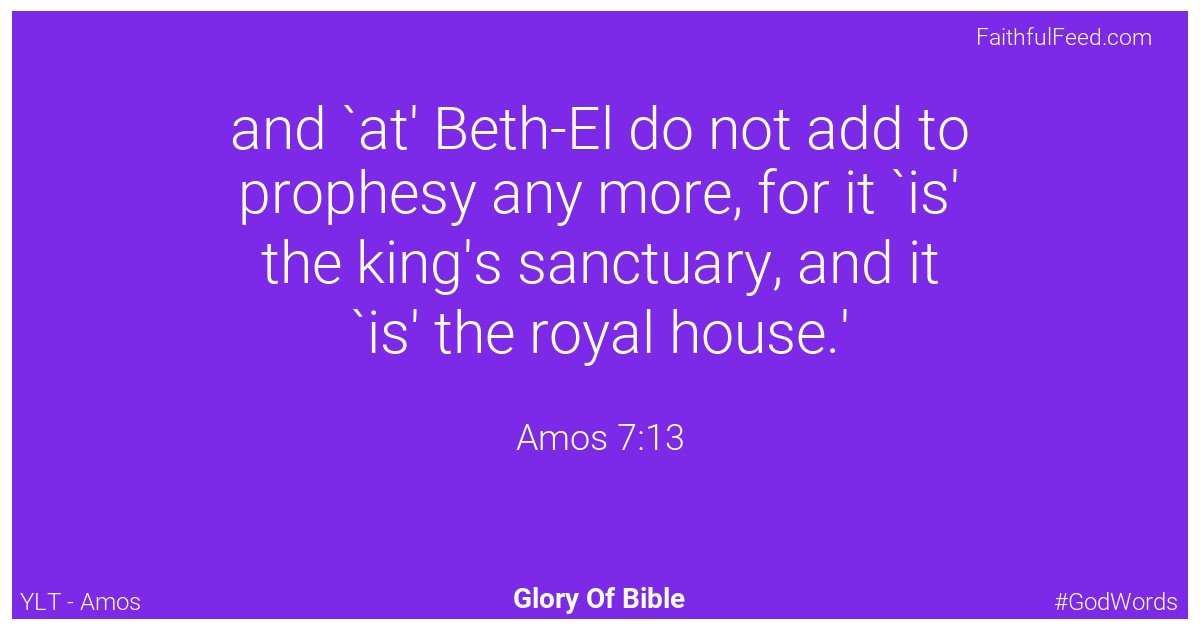 Amos 7:13 - Ylt