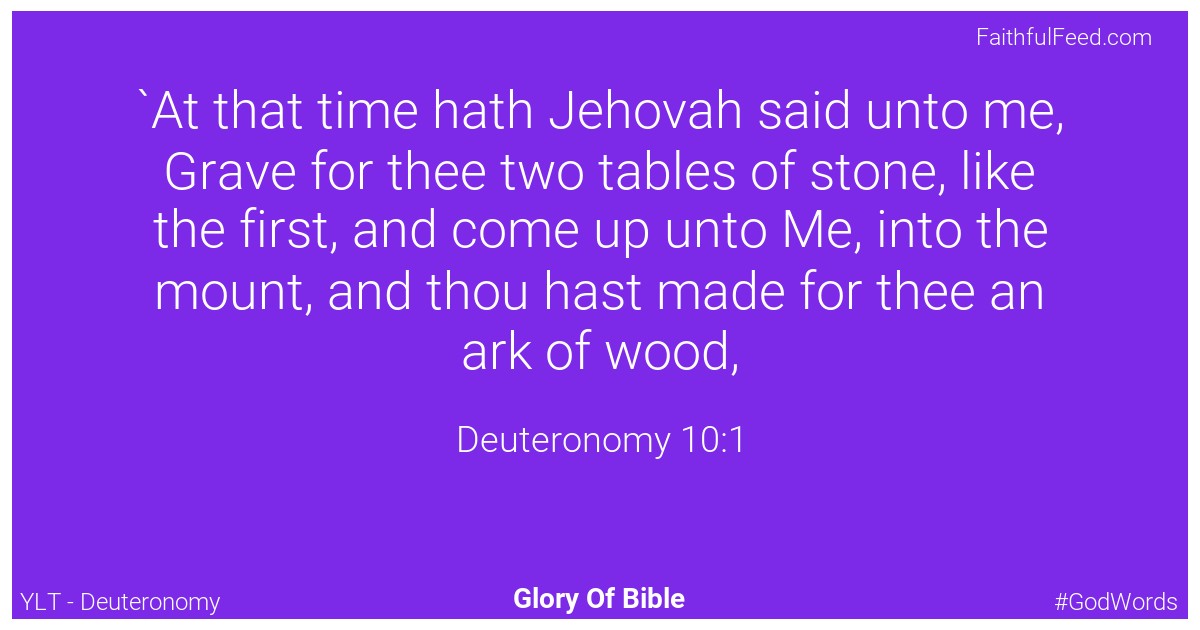 Deuteronomy 10:1 - Ylt