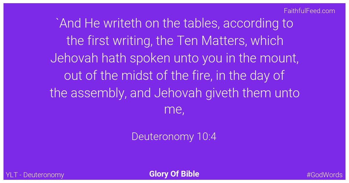 Deuteronomy 10:4 - Ylt