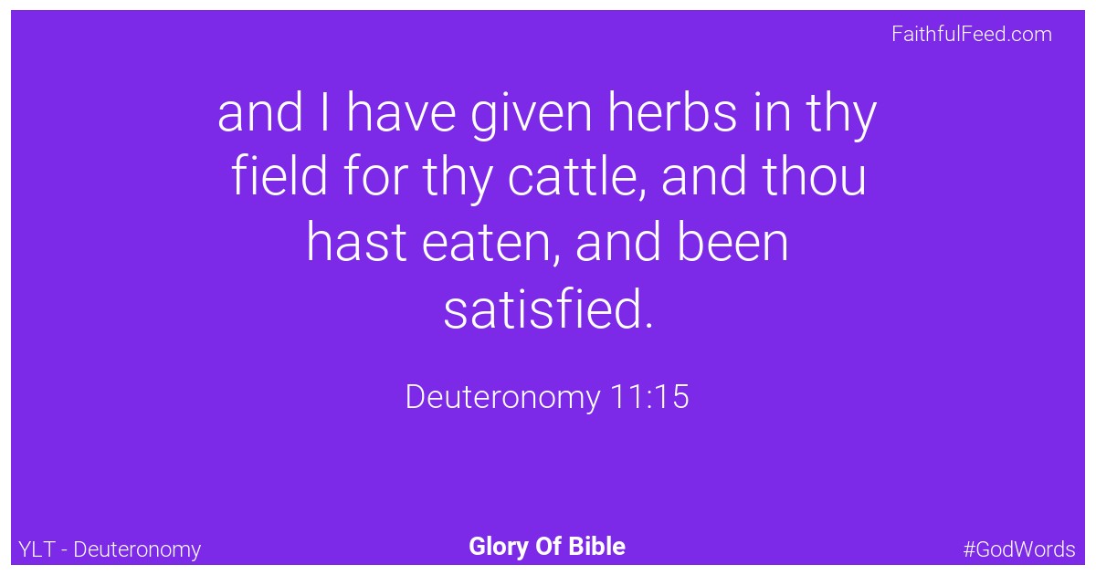 Deuteronomy 11:15 - Ylt