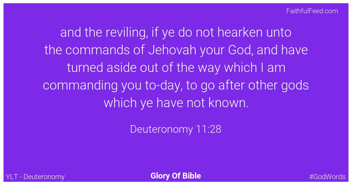 Deuteronomy 11:28 - Ylt