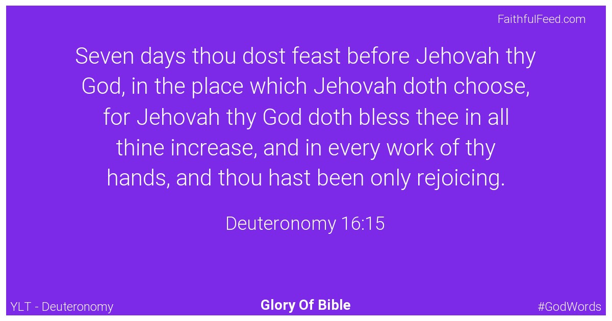 Deuteronomy 16:15 - Ylt