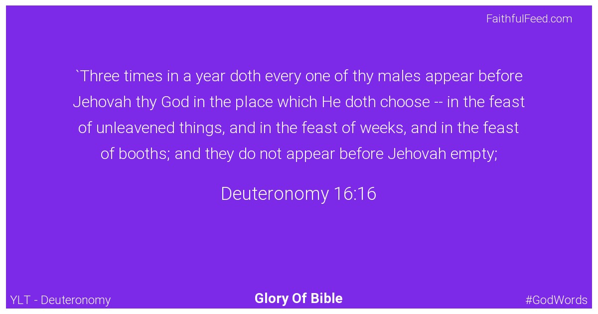 Deuteronomy 16:16 - Ylt
