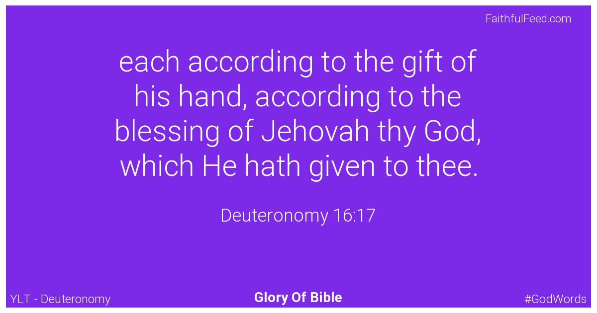 Deuteronomy 16:17 - Ylt