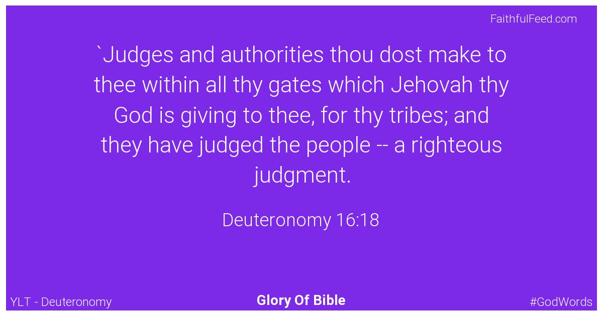 Deuteronomy 16:18 - Ylt