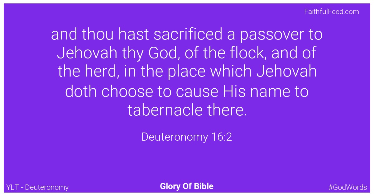 Deuteronomy 16:2 - Ylt