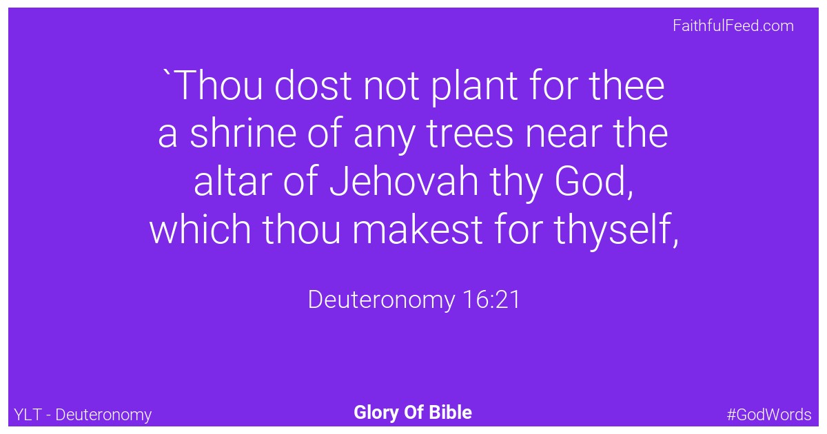 Deuteronomy 16:21 - Ylt