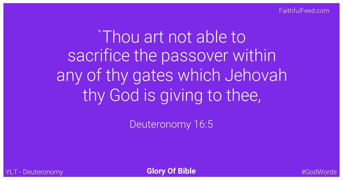 Deuteronomy 16:5 - Ylt