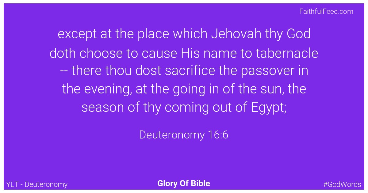 Deuteronomy 16:6 - Ylt