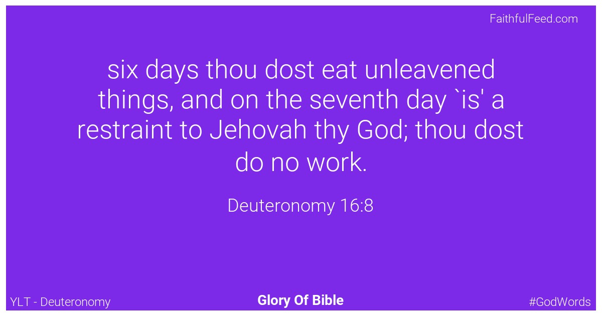 Deuteronomy 16:8 - Ylt