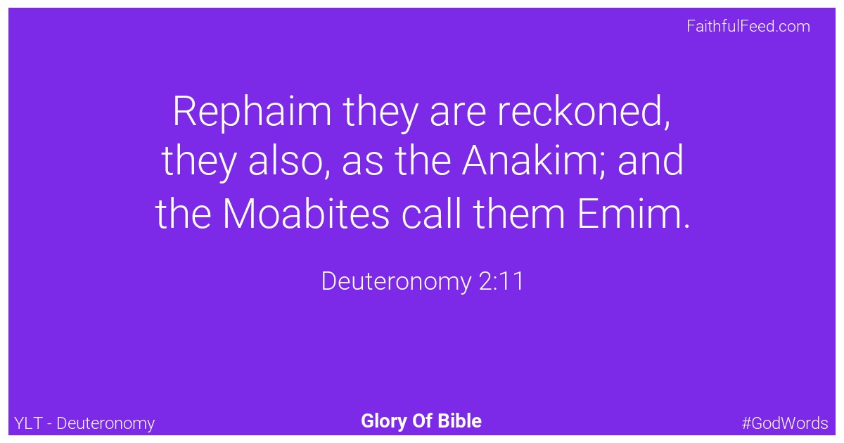 Deuteronomy 2:11 - Ylt