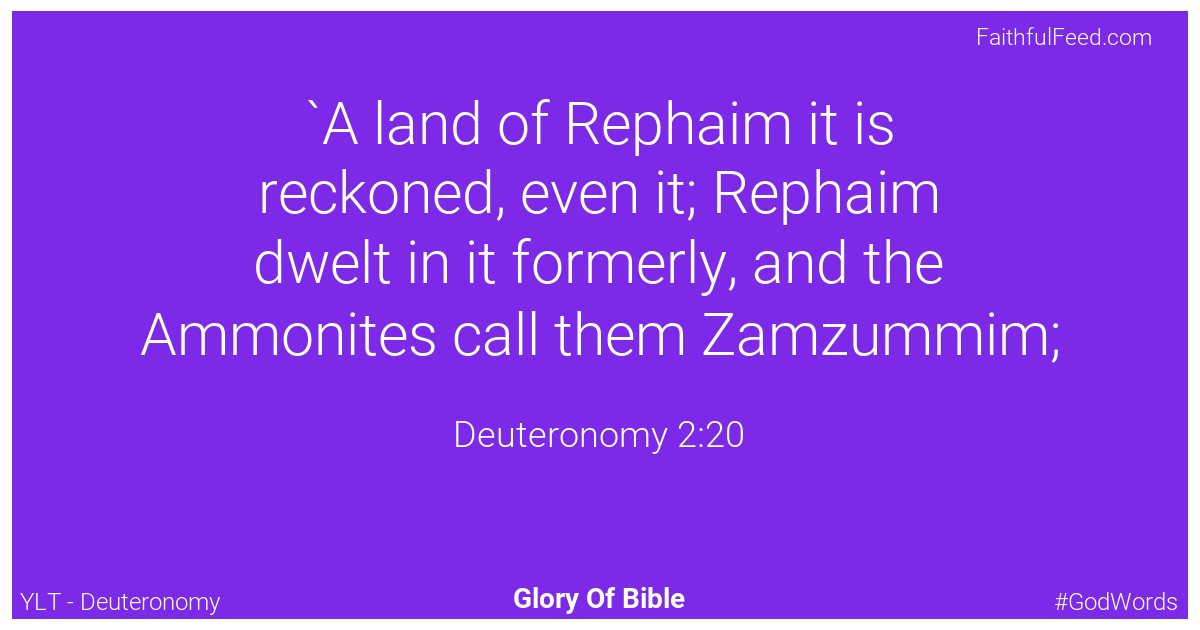 Deuteronomy 2:20 - Ylt