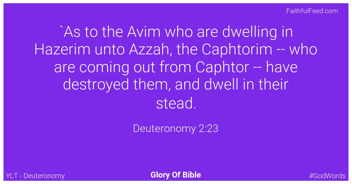 Deuteronomy 2:23 - Ylt
