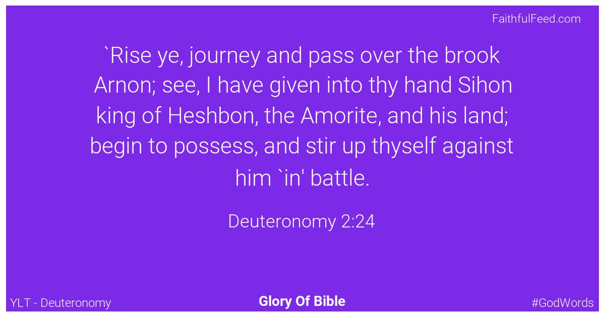 Deuteronomy 2:24 - Ylt