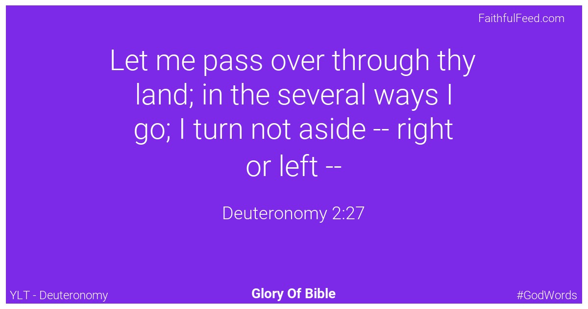 Deuteronomy 2:27 - Ylt